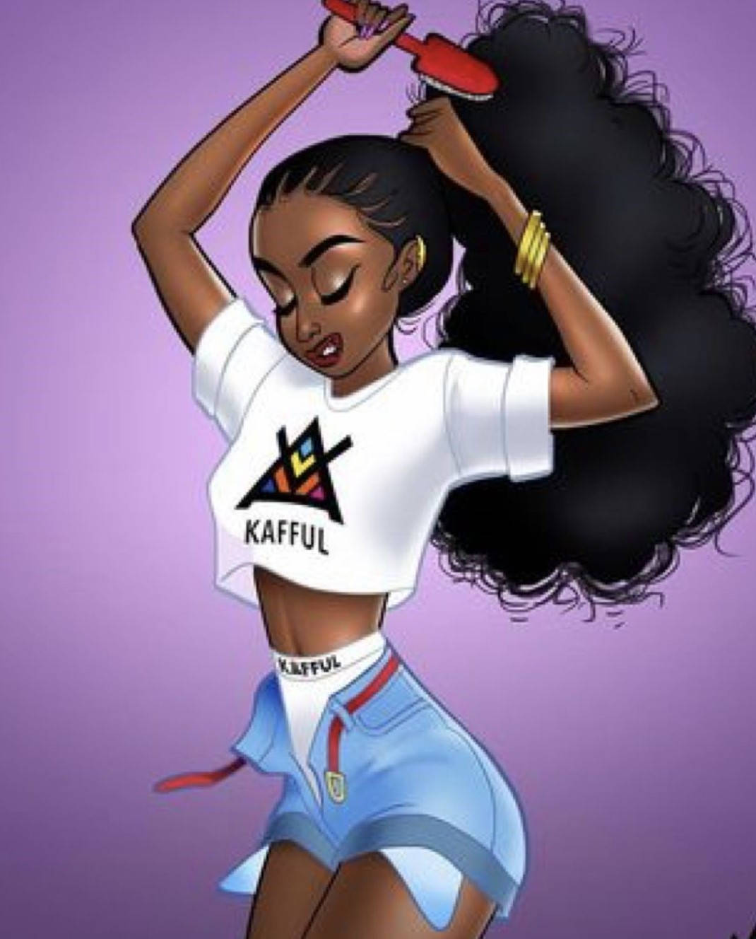 Black Girl Cartoon Dancing Background