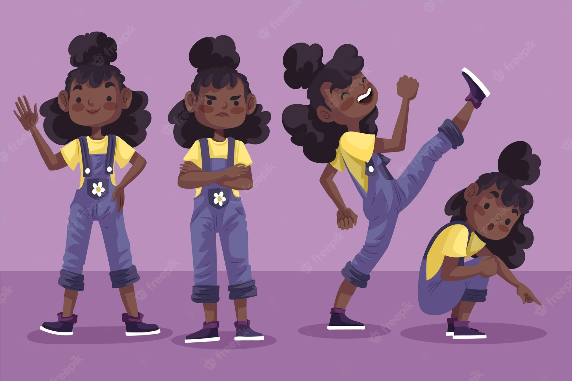Black Girl Cartoon Dancing Background
