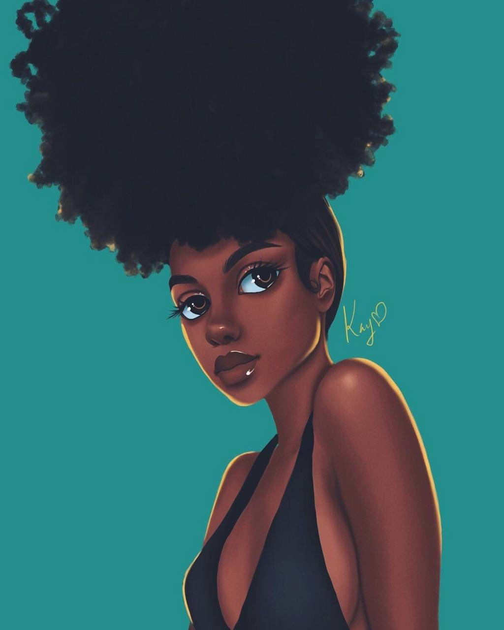 Black Girl Cartoon Dress Background