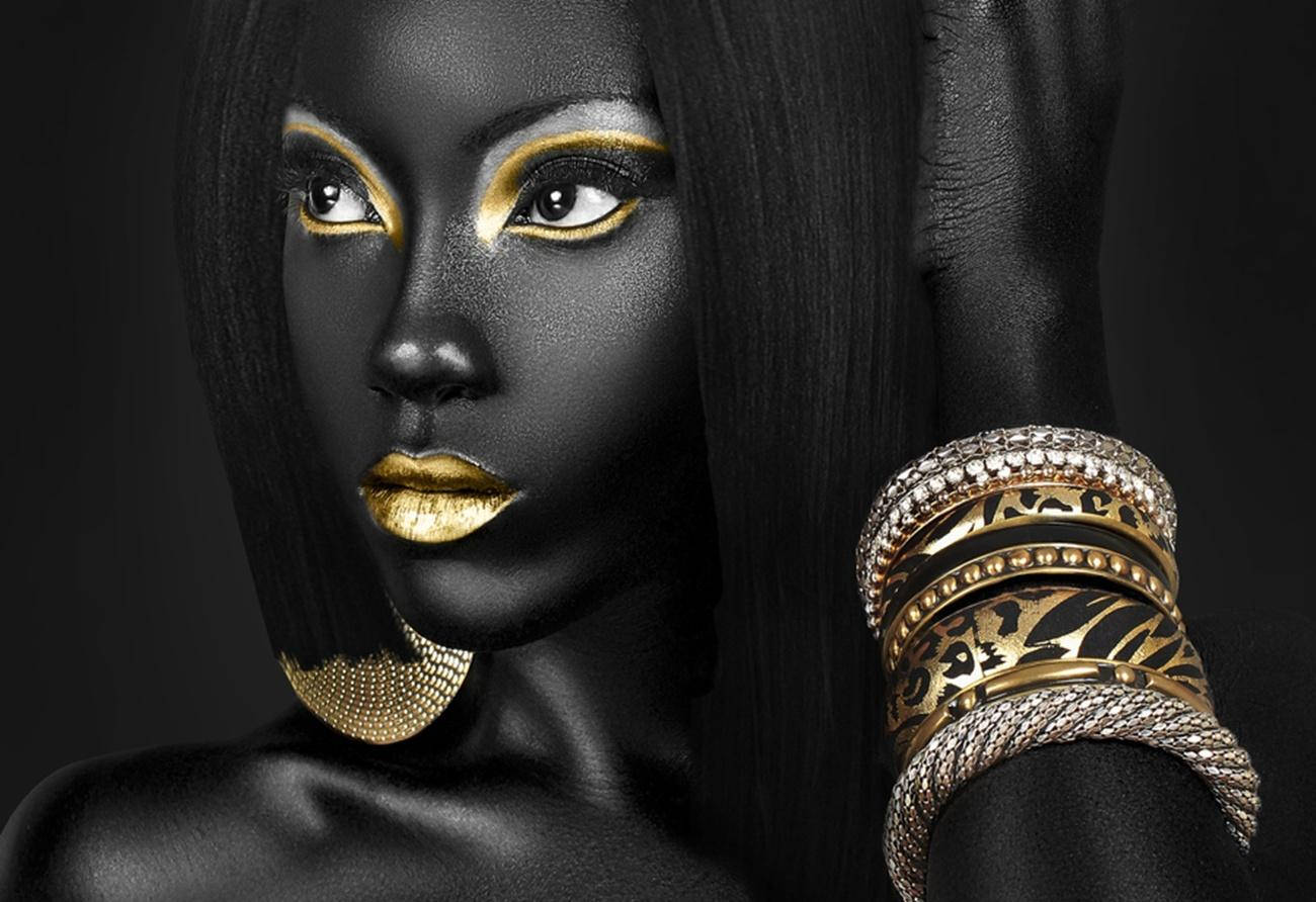 Black Girl Gold Style Background