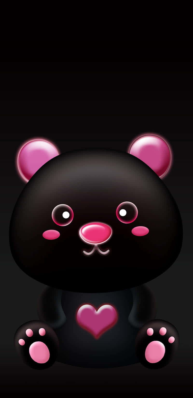 Black Girly Beari Phone Wallpaper Background