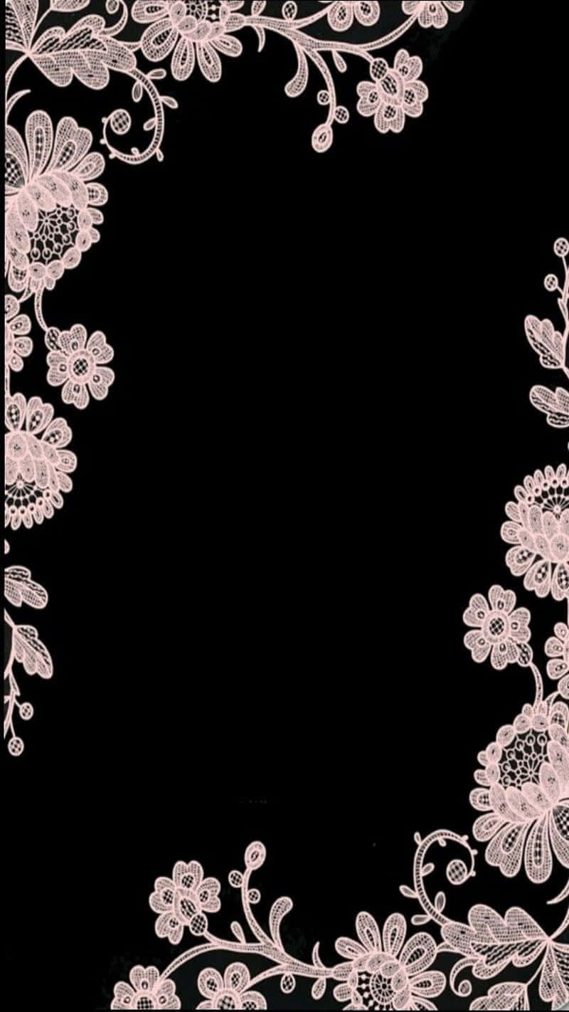 Black Girlyi Phone Floral Frame
