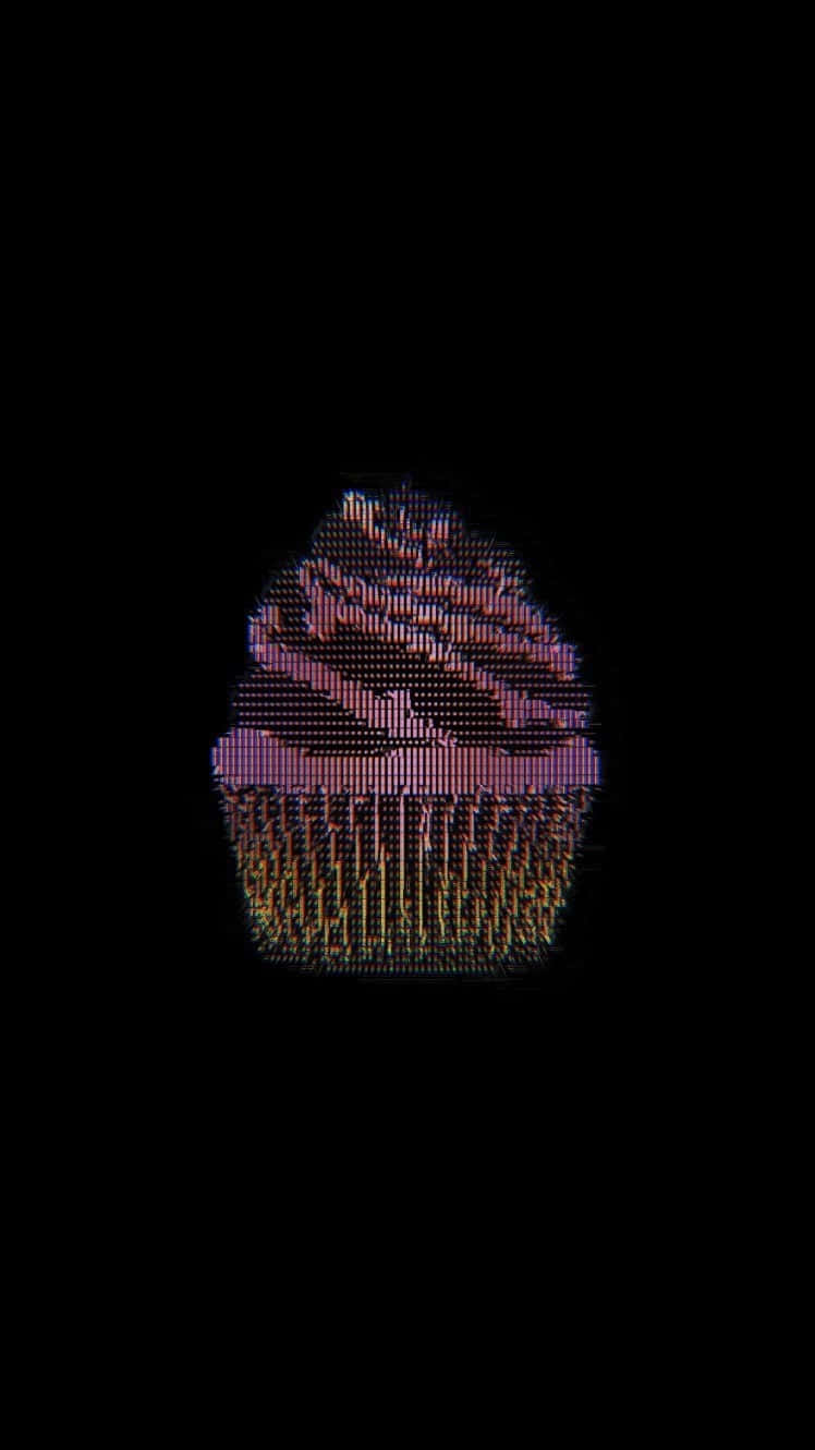 Black Glitch Cupcake Background