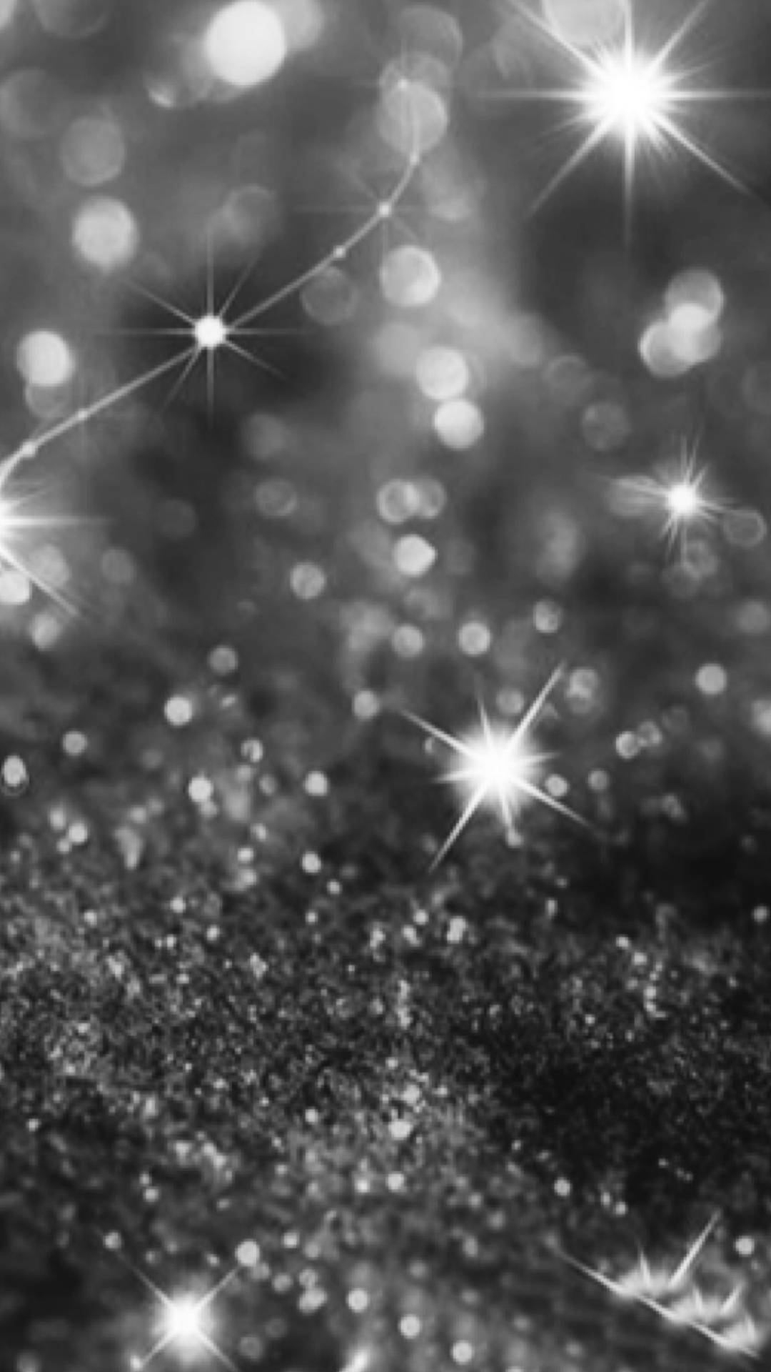 Black Glitter Bokeh And Star Rays