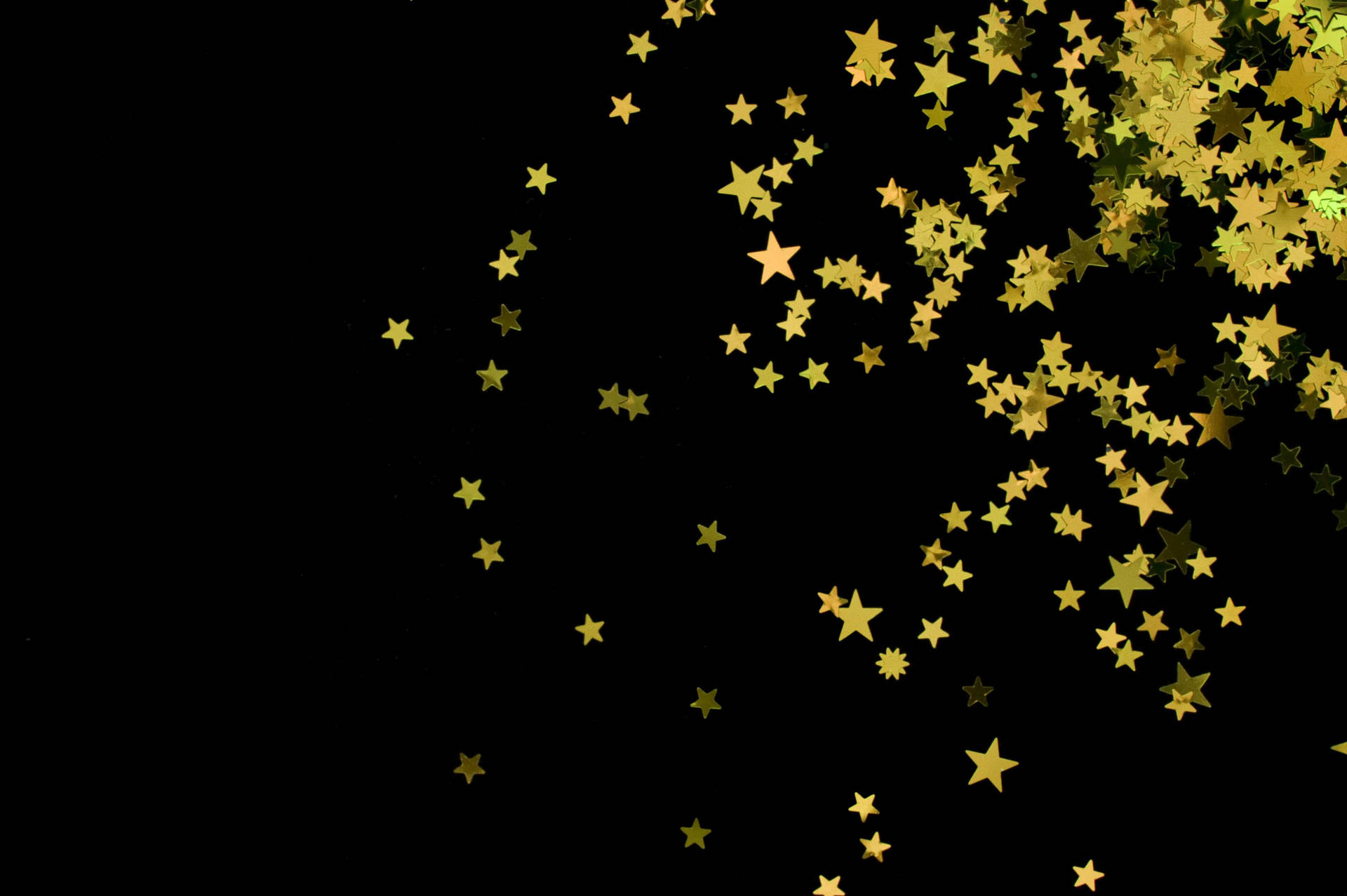 Black Glitter Gold Star