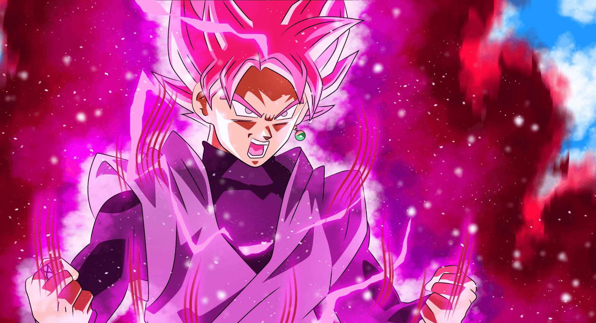 Black Goku Charging Up Power Background