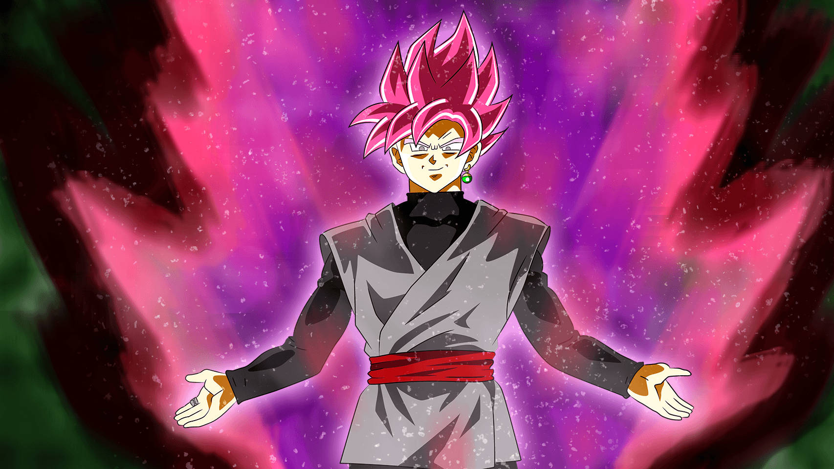 Black Goku Dark Grey Outfit Background