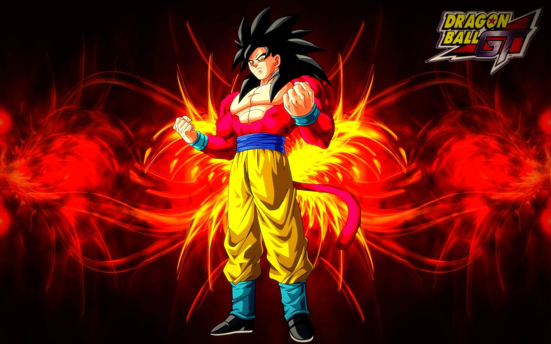 Black Goku Displaying Intense Power Background