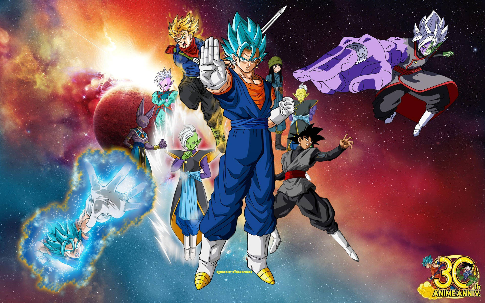 Black Goku Dragon Ball 30th Anniversary Background