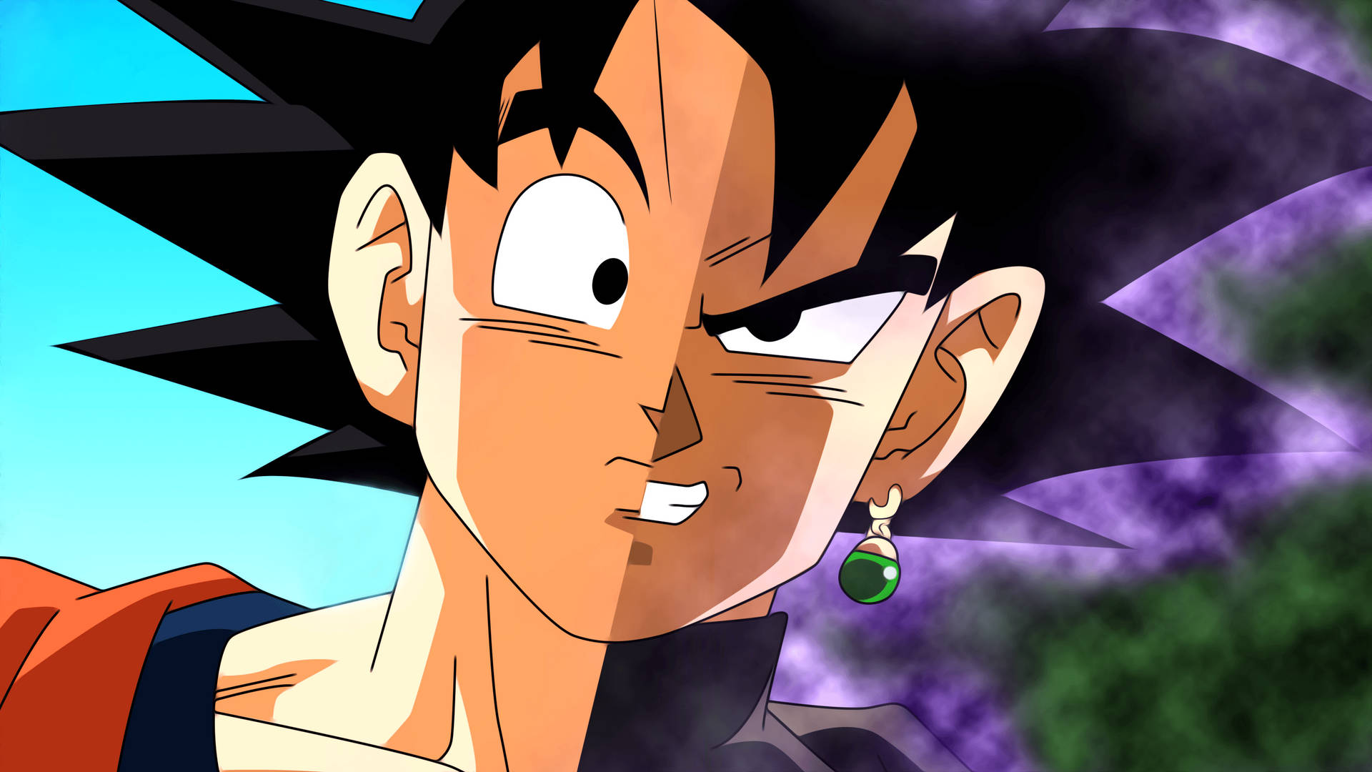 Black Goku Evil Face Background