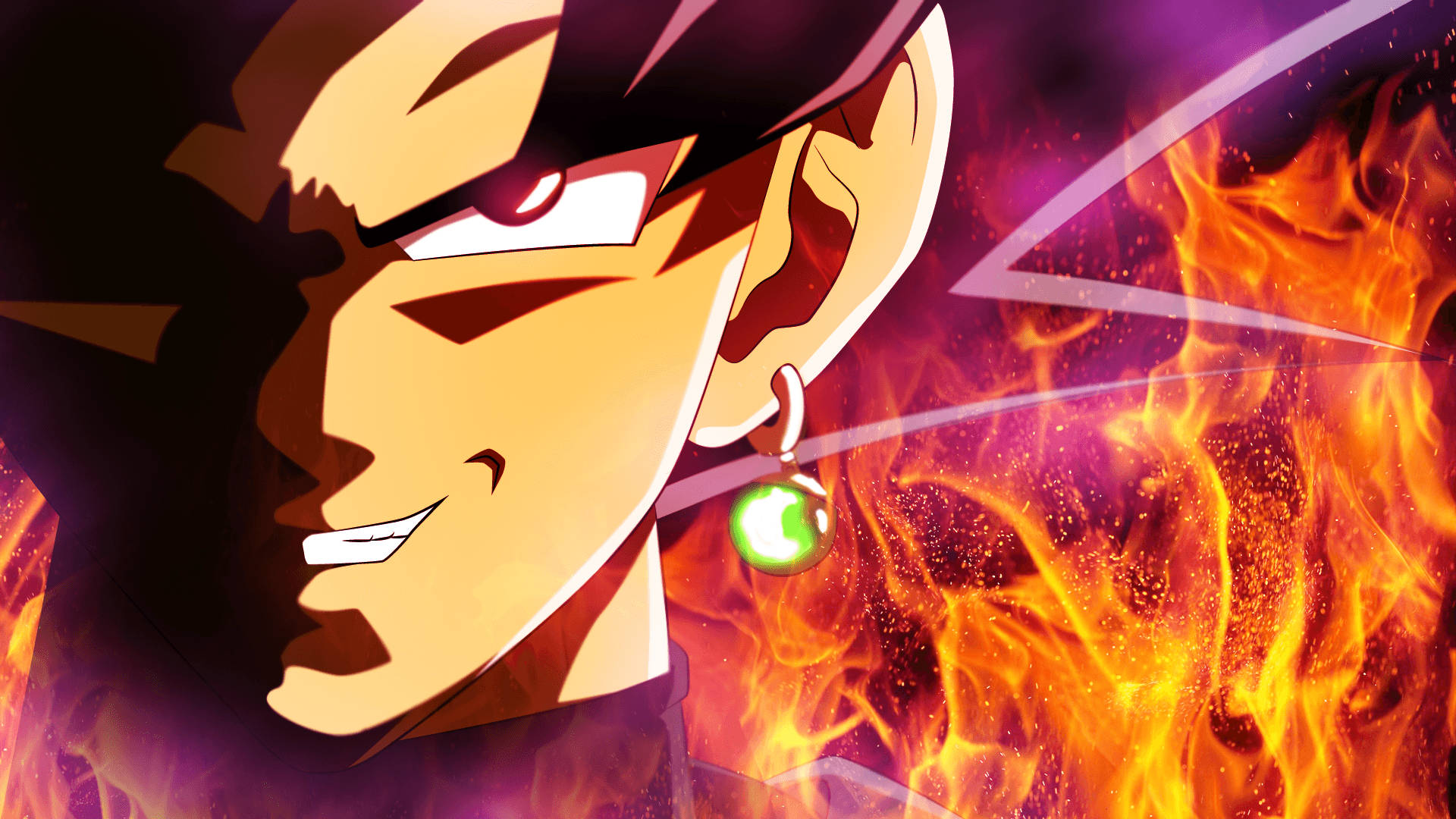 Black Goku In Burning Fire