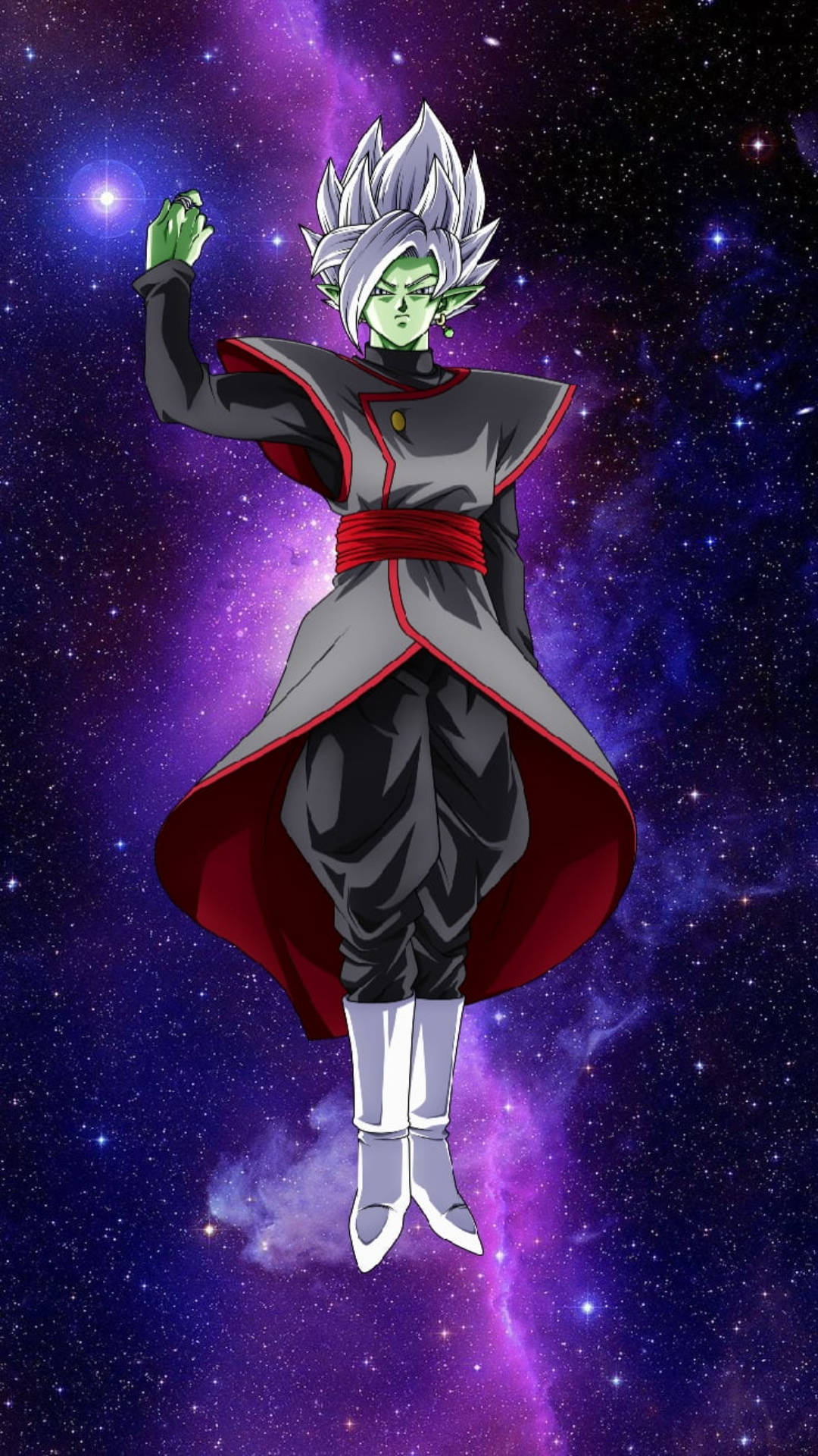 Black Goku Live Floating In Space Background