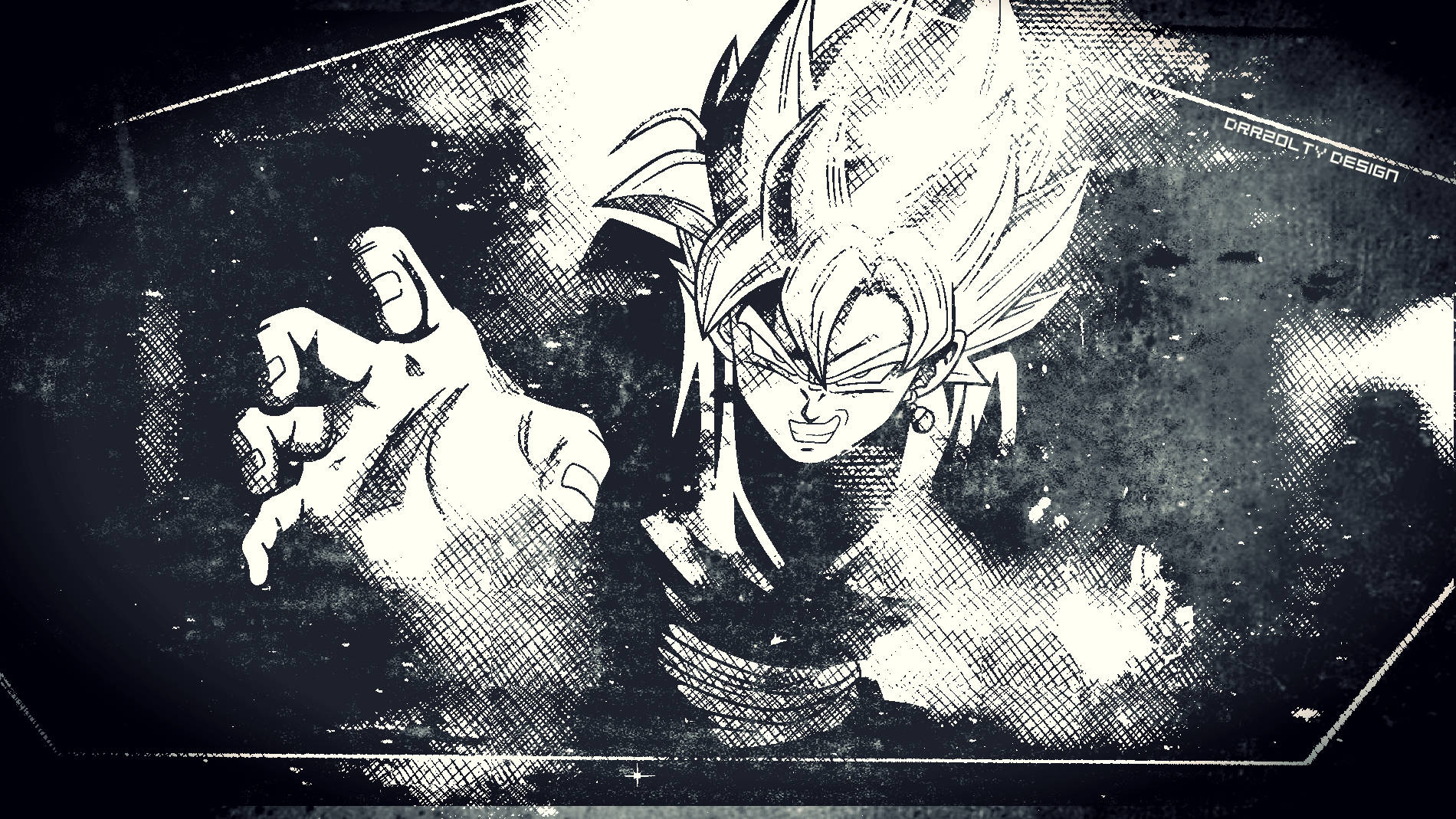 Black Goku Minimalist Illustration Background
