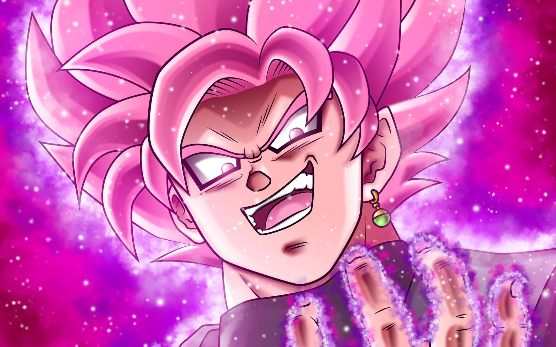 Black Goku Rose 4k Laughing Maniacally Background