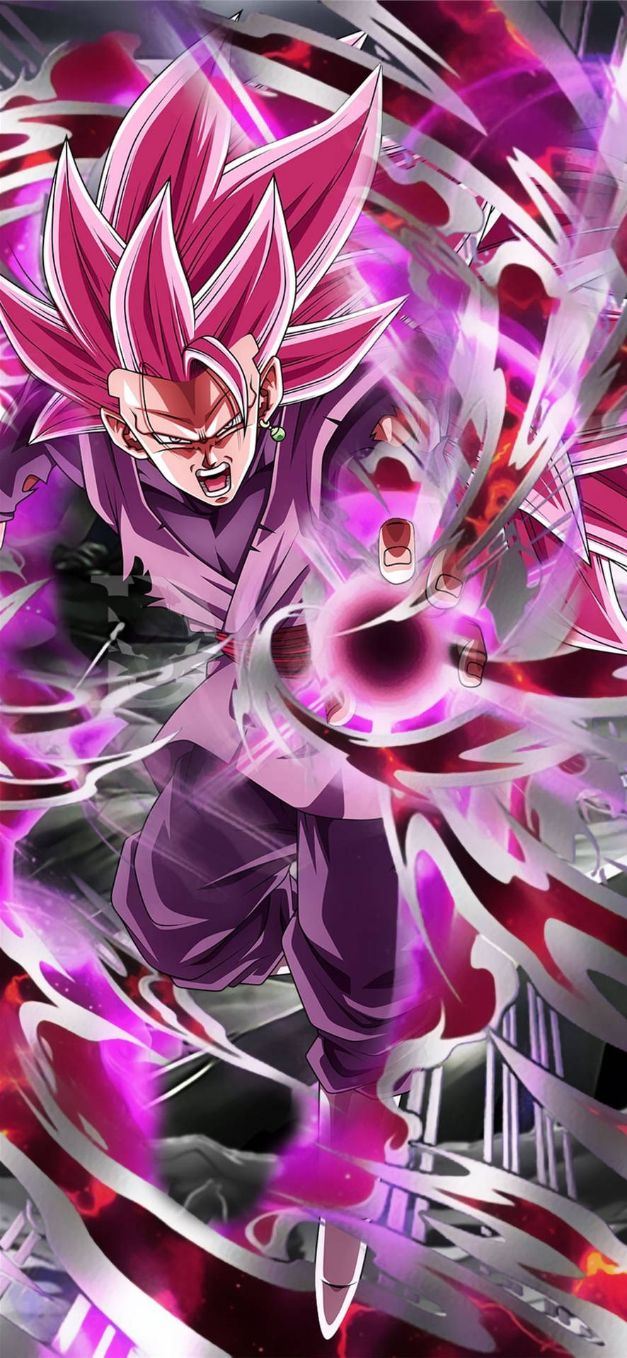 Black Goku Rose 4k With Energy Ball Background