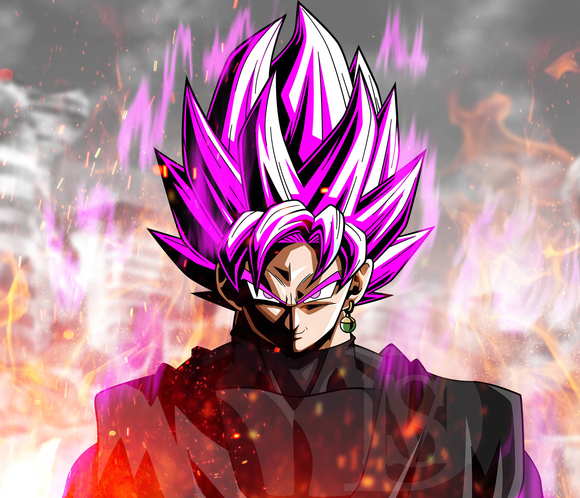 Black Goku Super Saiyan Rosé Background
