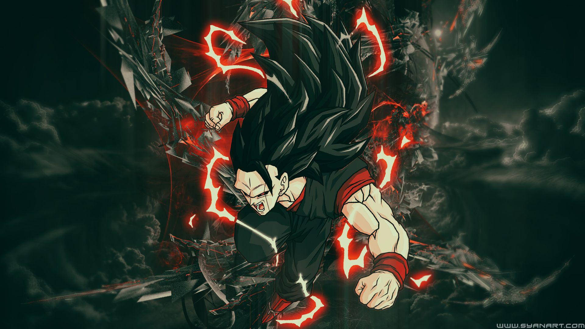 Black Goku Super Saiyan Three Form Background