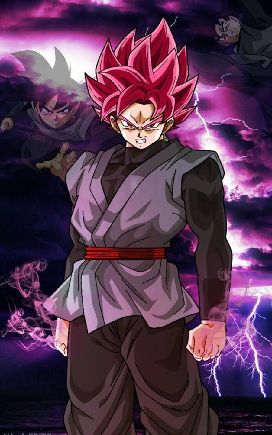 Black Goku Unleashing Power - Phone Wallpaper Background