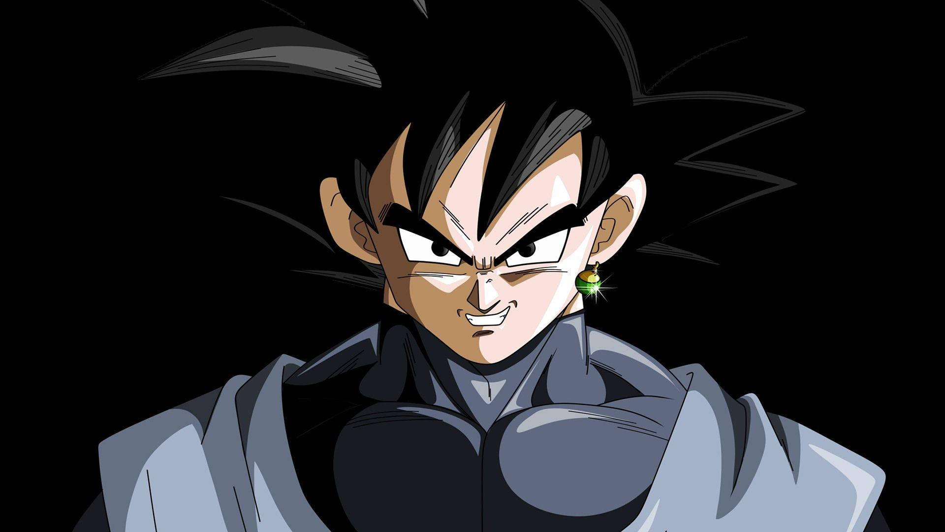 Black Goku With Evil Smile Background