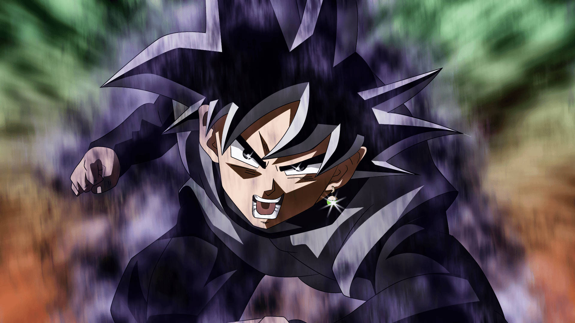 Black Goku With Gloomy Aura Background