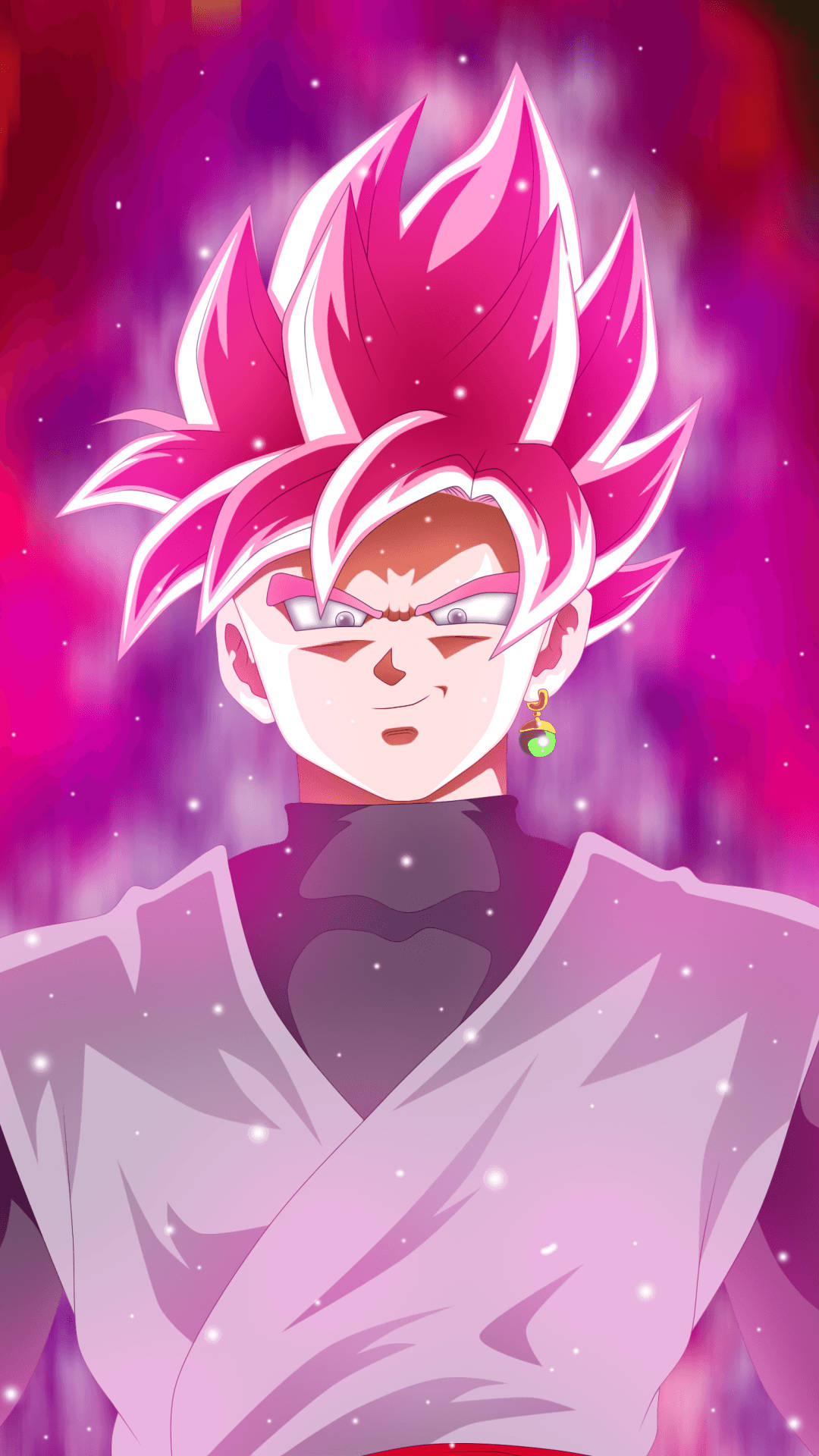Black Goku With Glowing Pink Hair