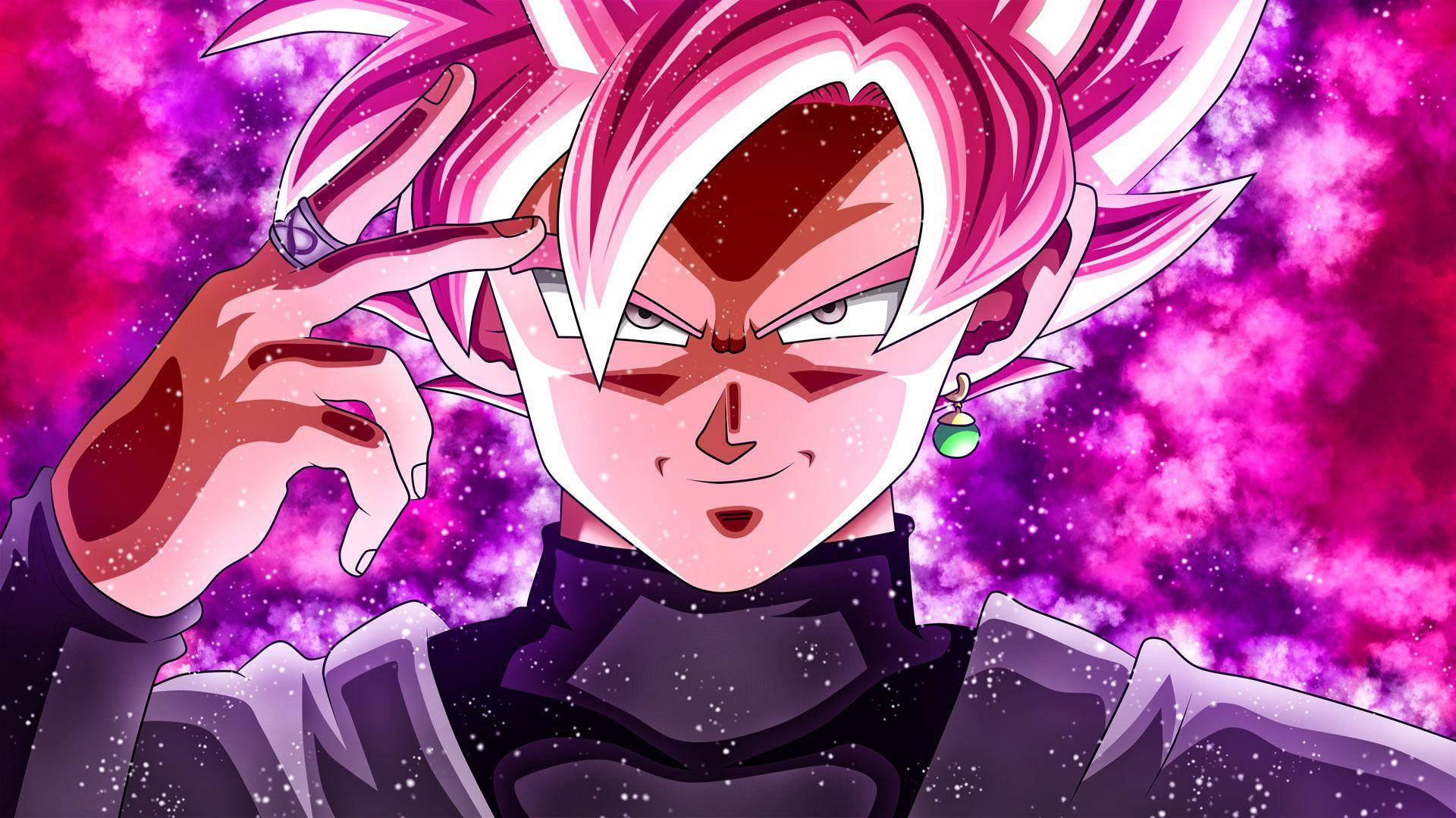 Black Goku With Green Earring Background