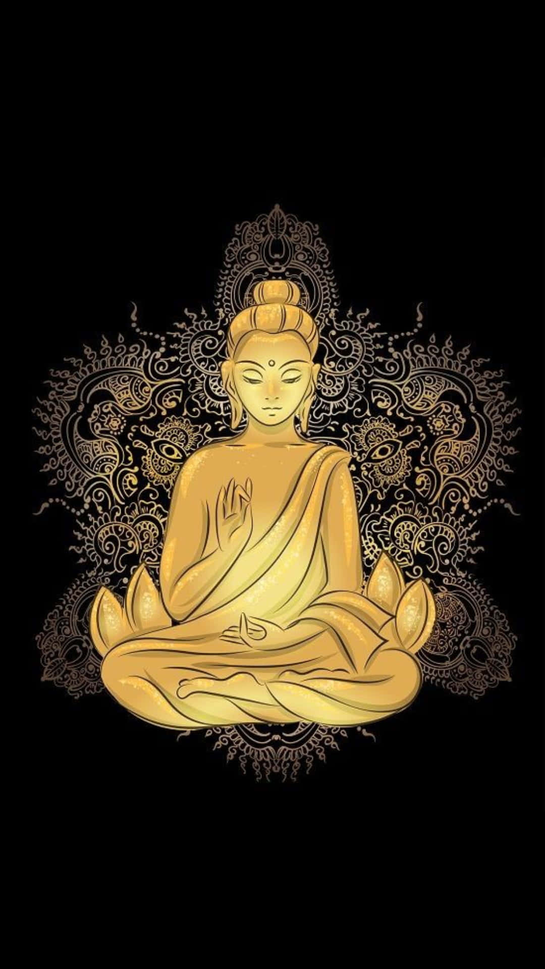 Black Gold Buddha Background