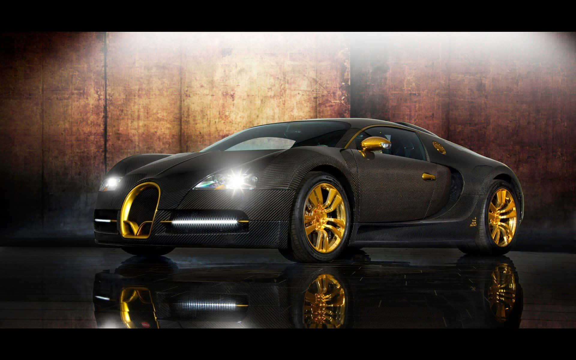 Black Gold Bugatti Veyron Diamond Car Background