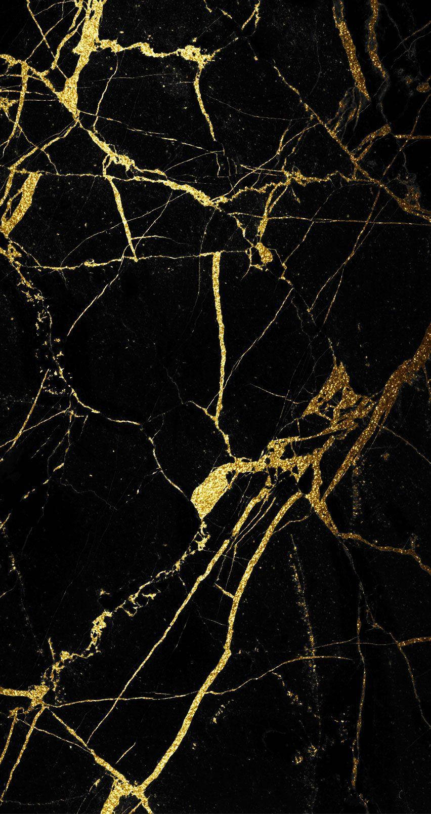 Black Gold Marble Phone Background