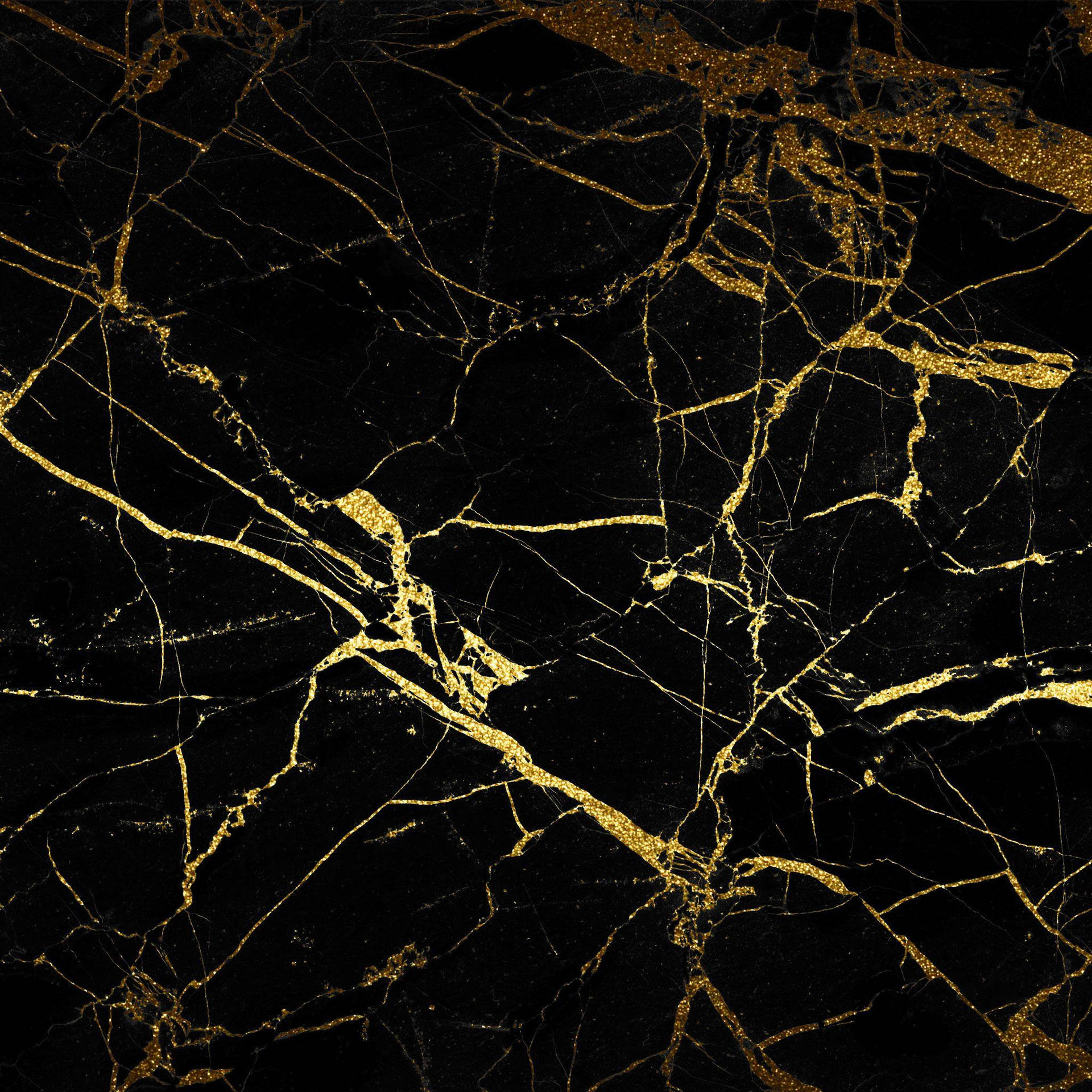 Black Gold Marble With Glitters Background