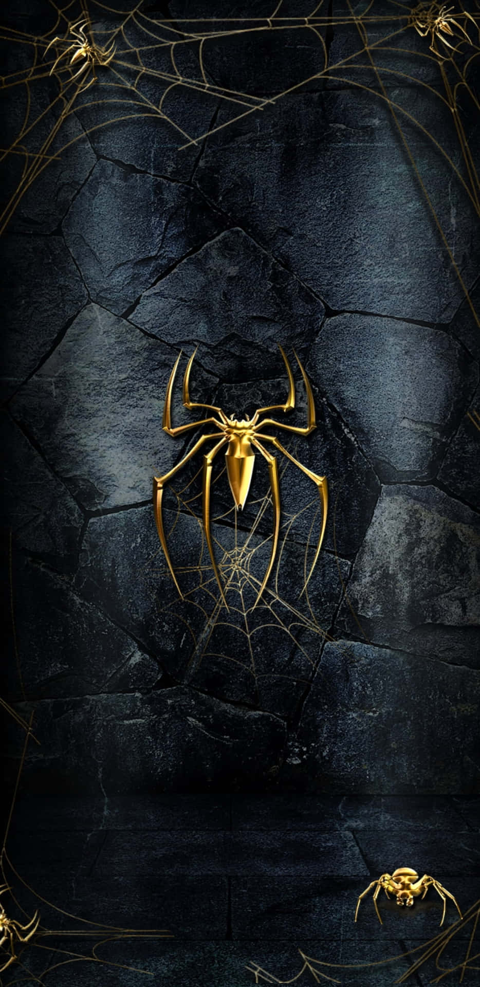 Black Gold Spider Background