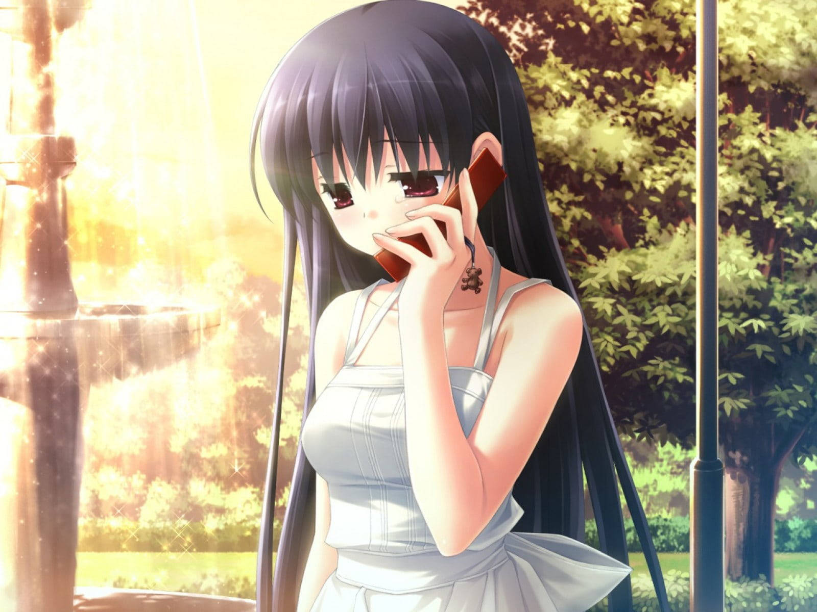 Black Hair Aesthetic Sad Anime Girl Background