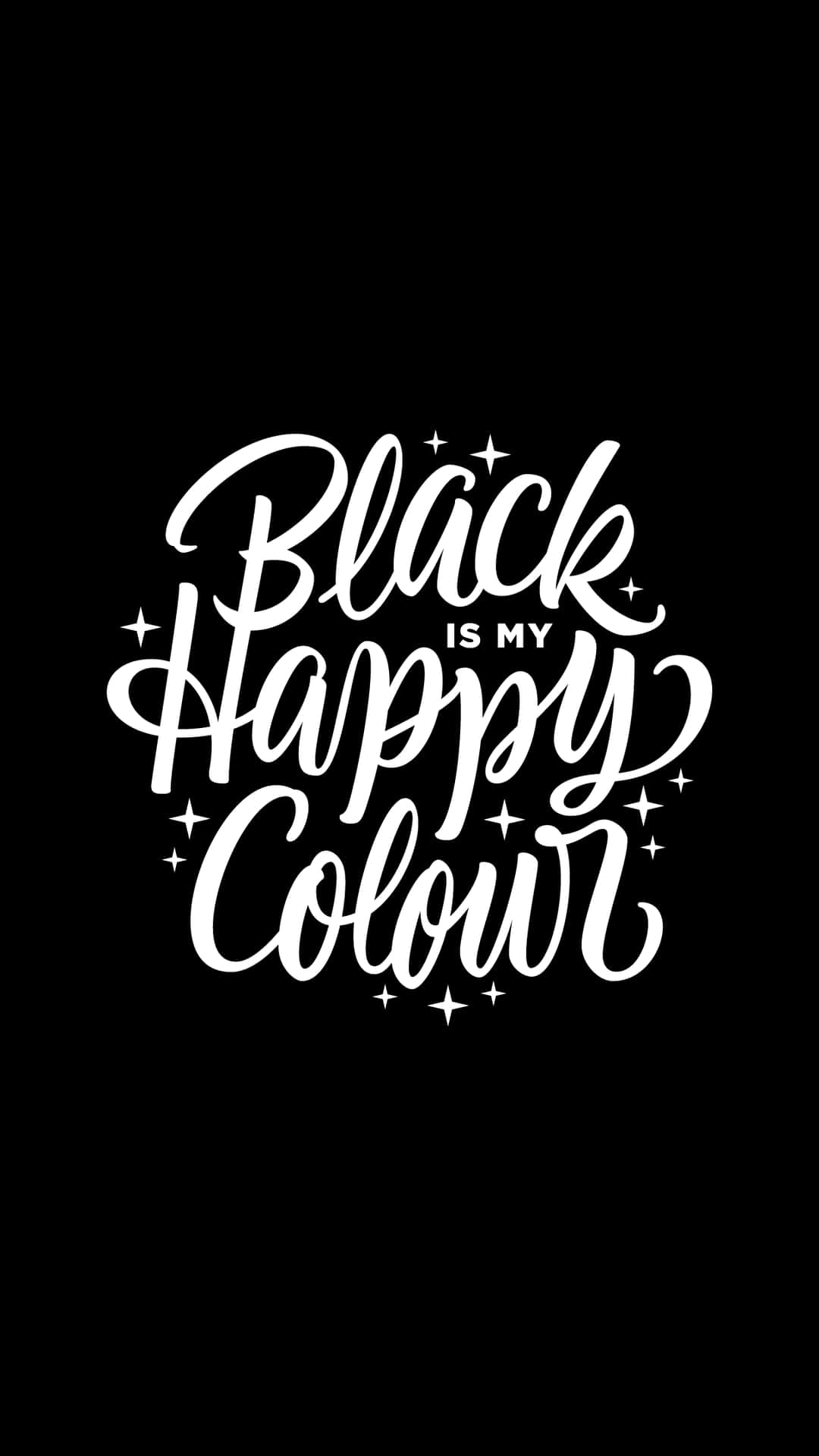 Black Happy Colour Lettering On A Black Background