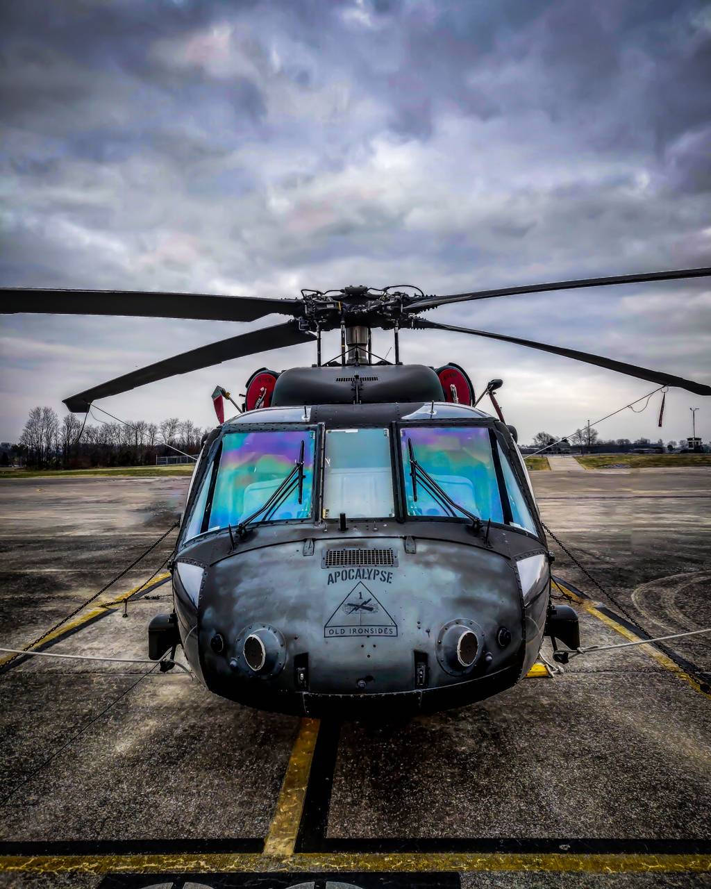 Black Hawk Helicopter Close Up Shot Background