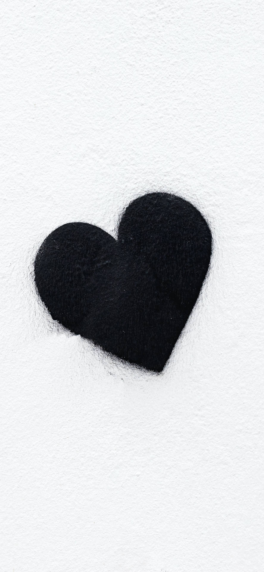 Black Heart Aesthetic Painted On A Wall Background
