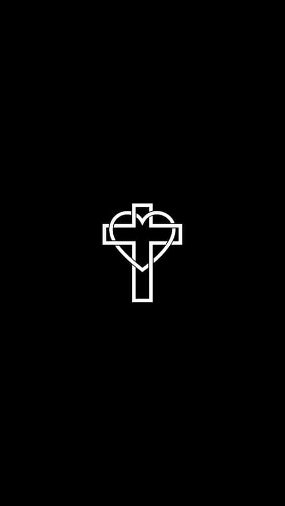 Black Heart Cross Background