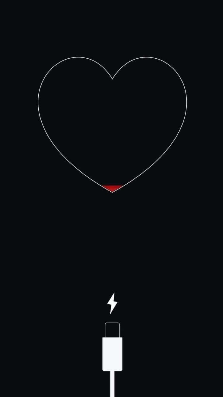 Black Heart Iphone Charging Heart Background