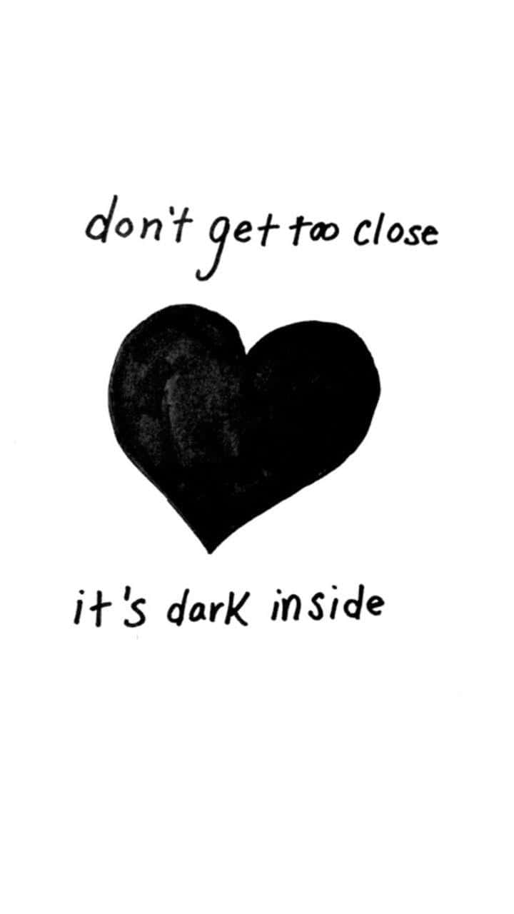 Black Heart Iphone Depressing Quote Background