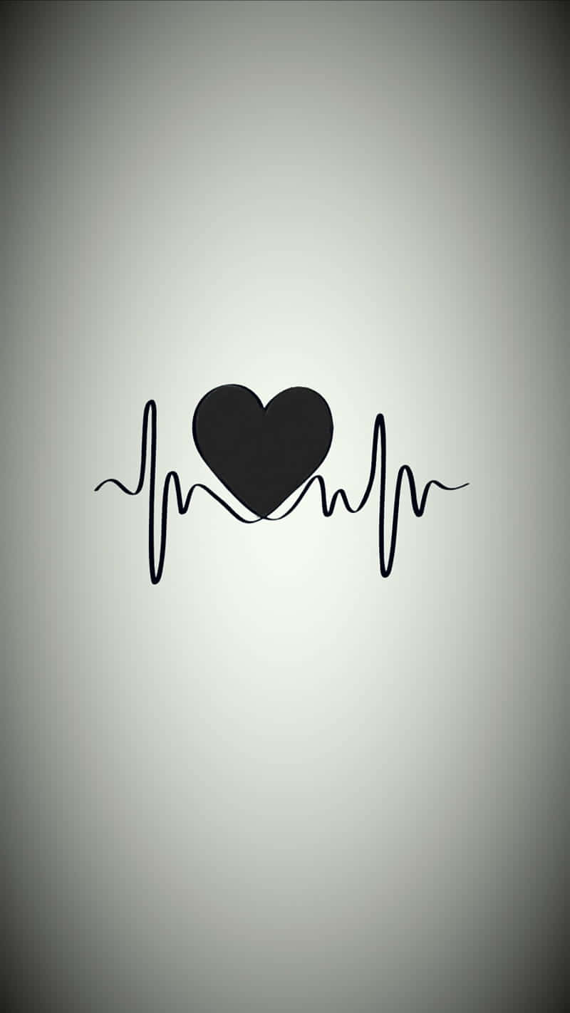 Black Heart Iphone Volume Lines Background