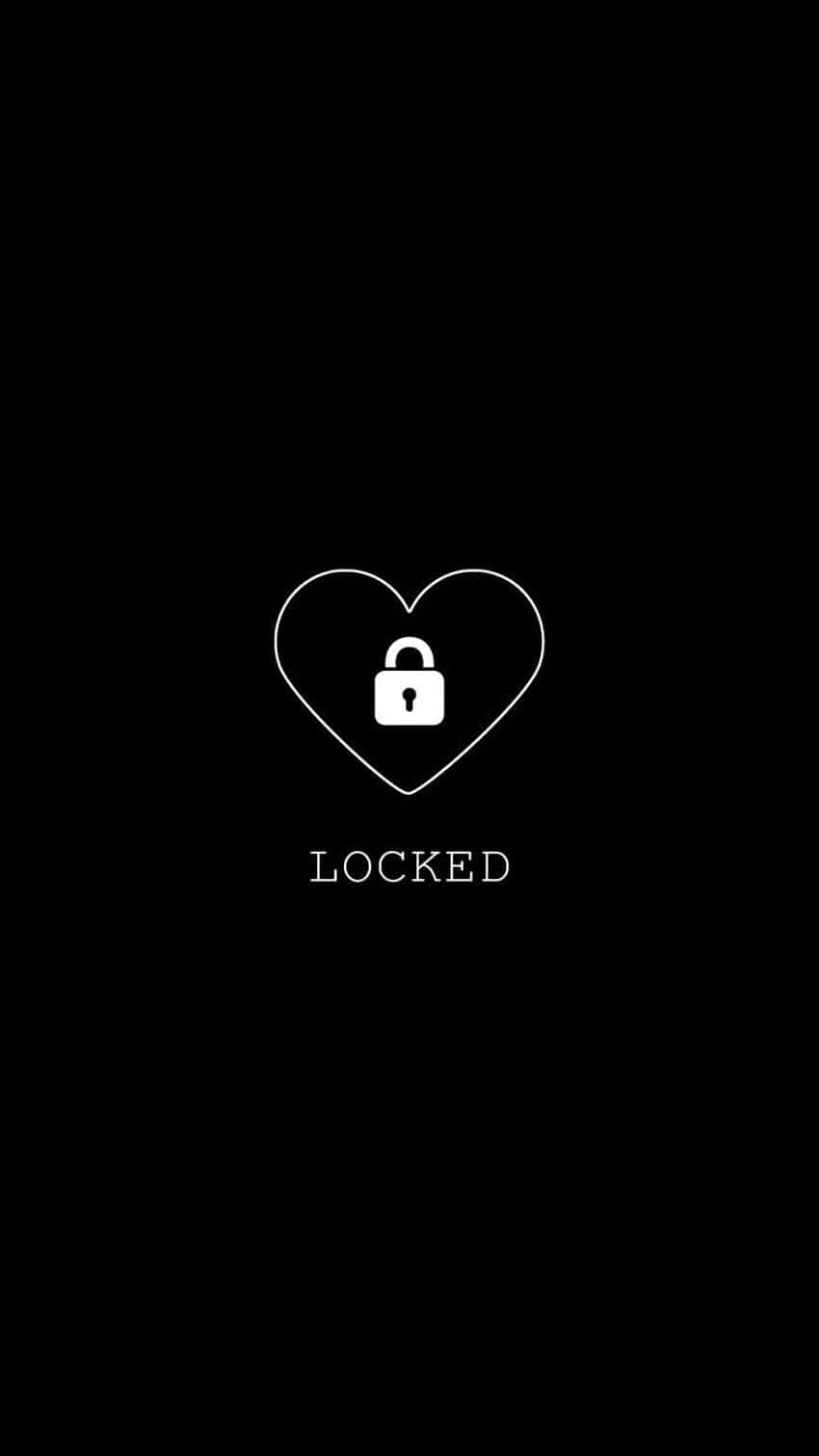 Black Heart Lock Iphone Background