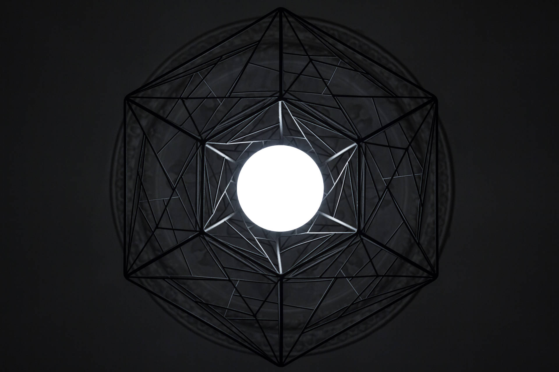 Black Hexagon Light Fixture Background