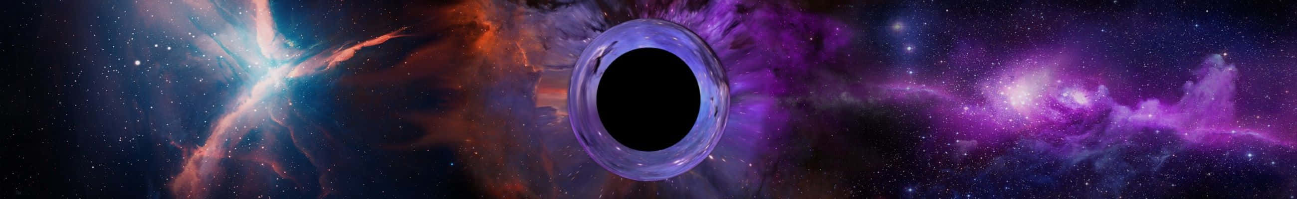 Black Hole In Space With A Blue Background Background
