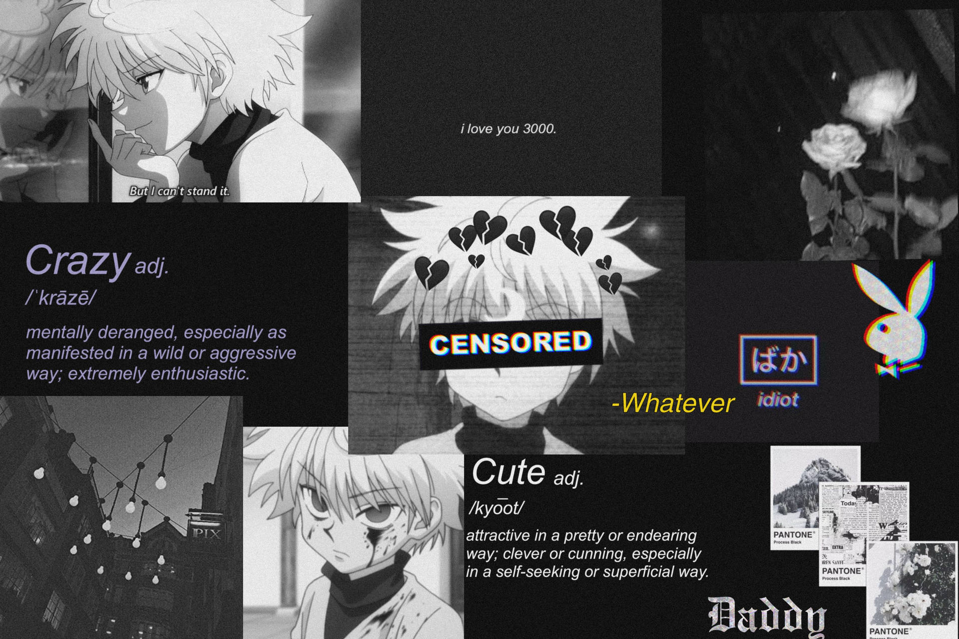 Black I Love You 3000 Killua Aesthetic