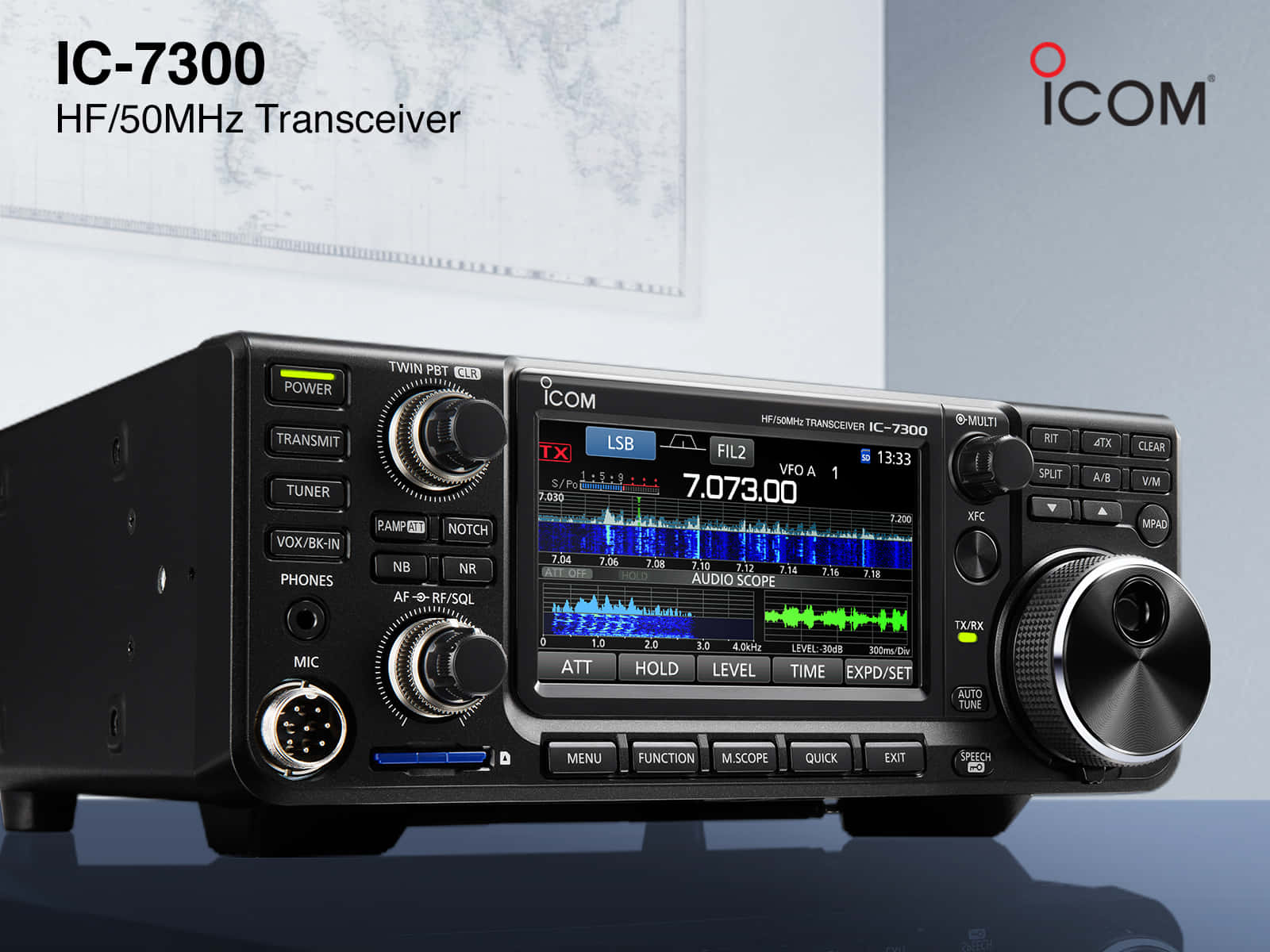 Black Ic 7300 Radio Transceiver