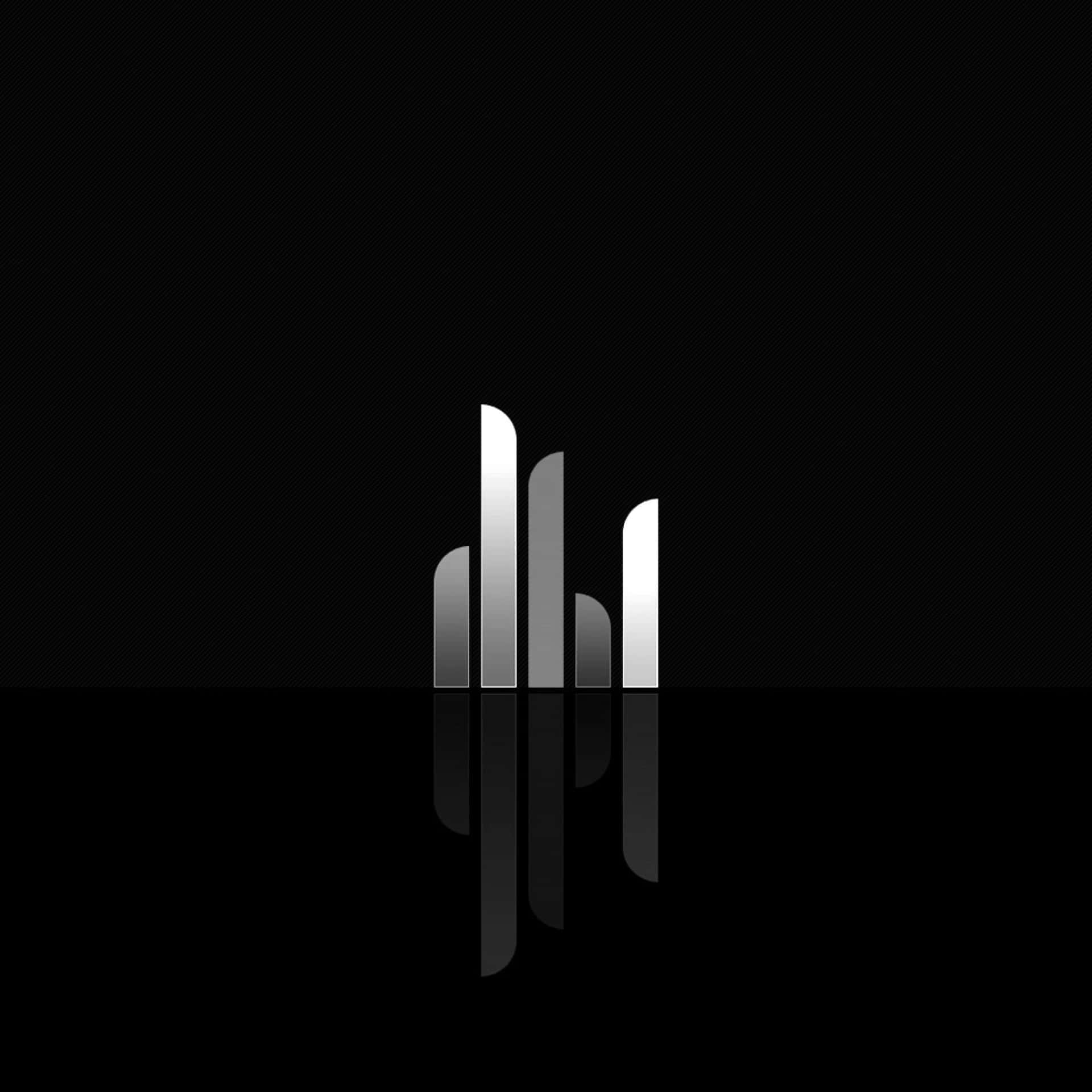 Black Ipad Of Music Equalizer With Reflection Background