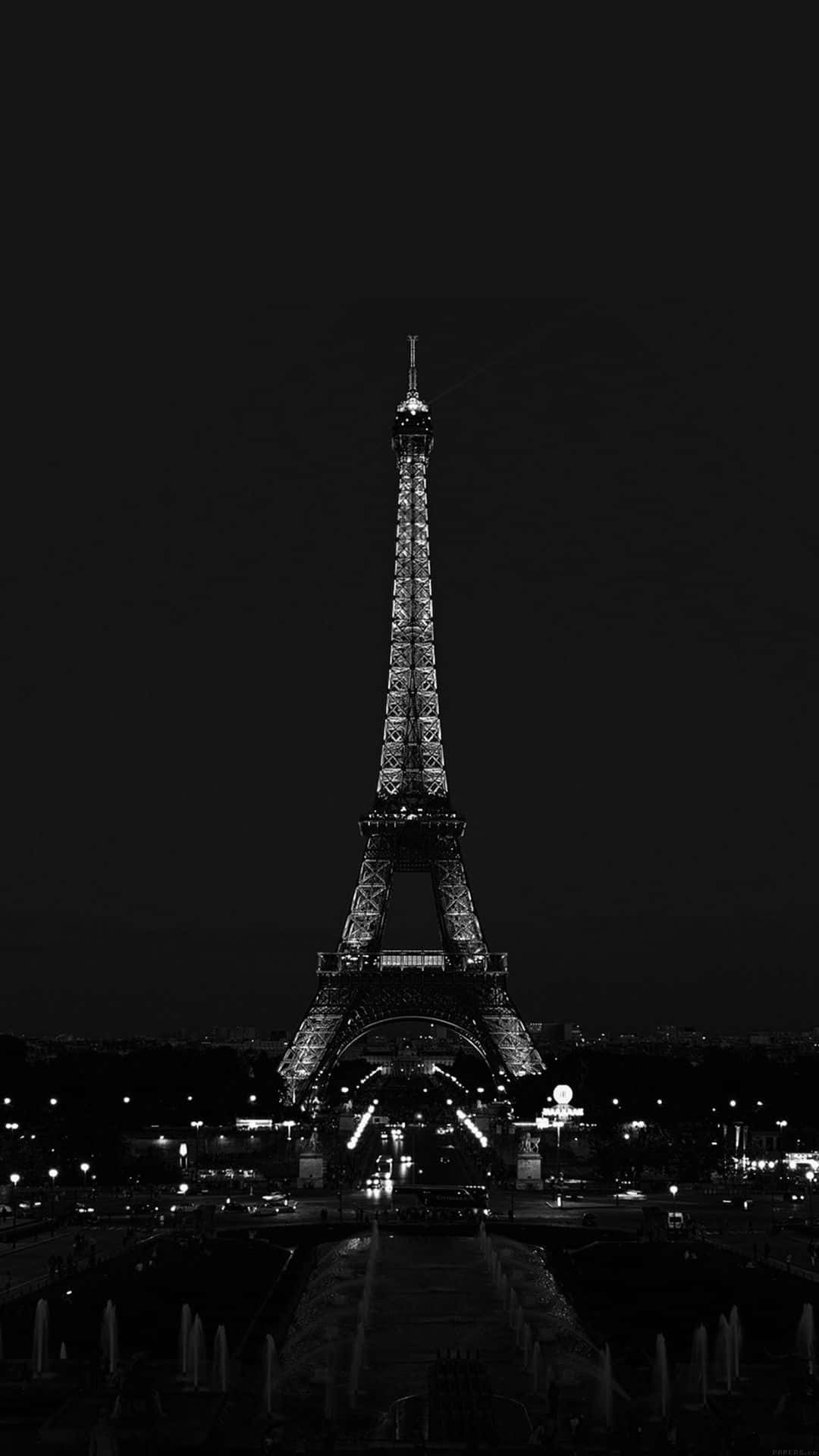 Black Ipad Of The Eiffel Tower In Paris Background