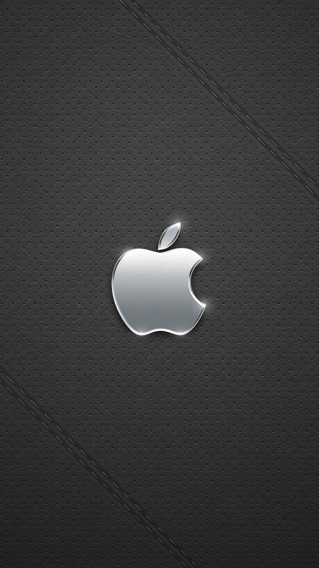 Black Iphone Silver Apple Logo Background