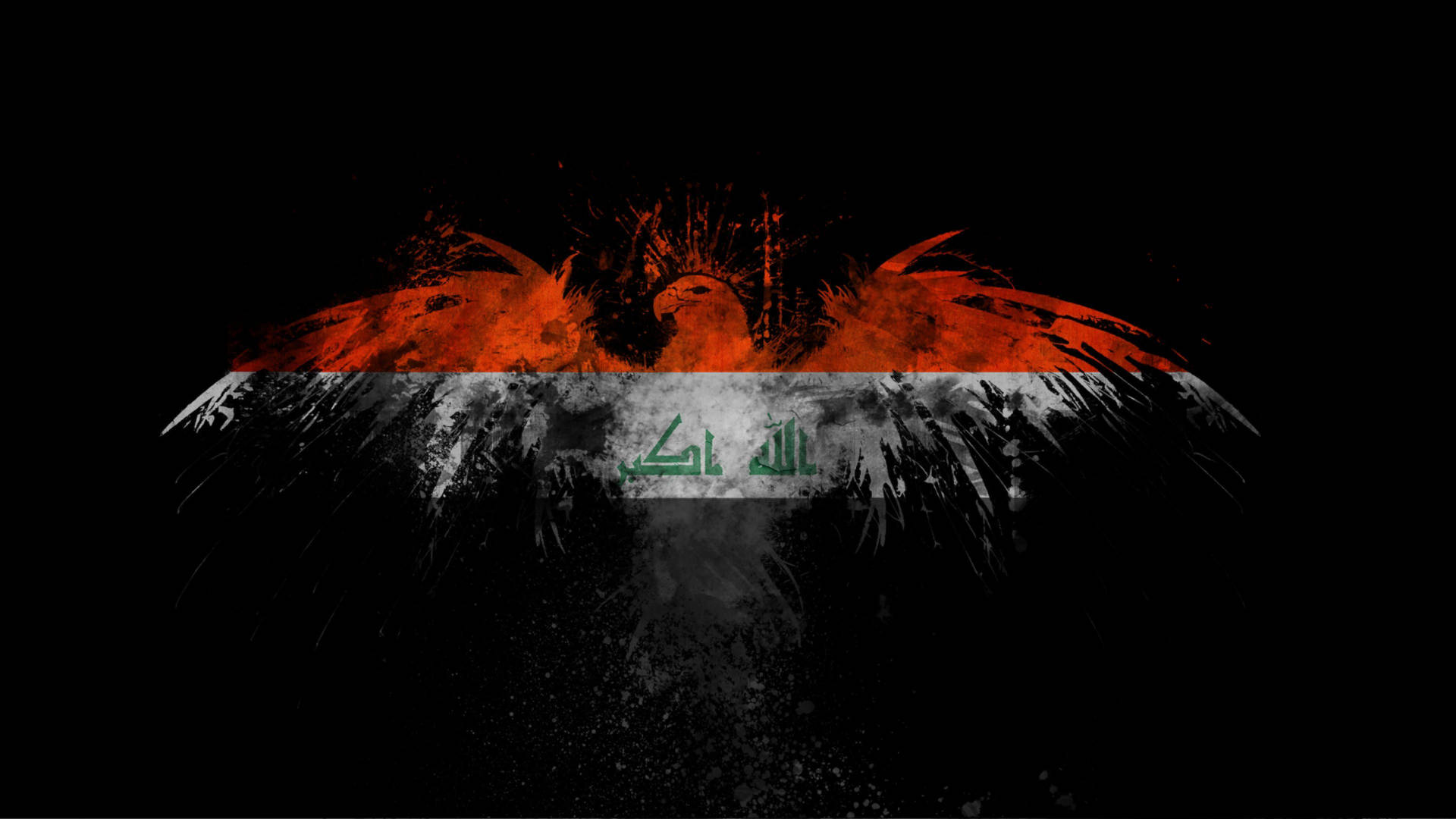 Black Iraq Eagle Flag Background