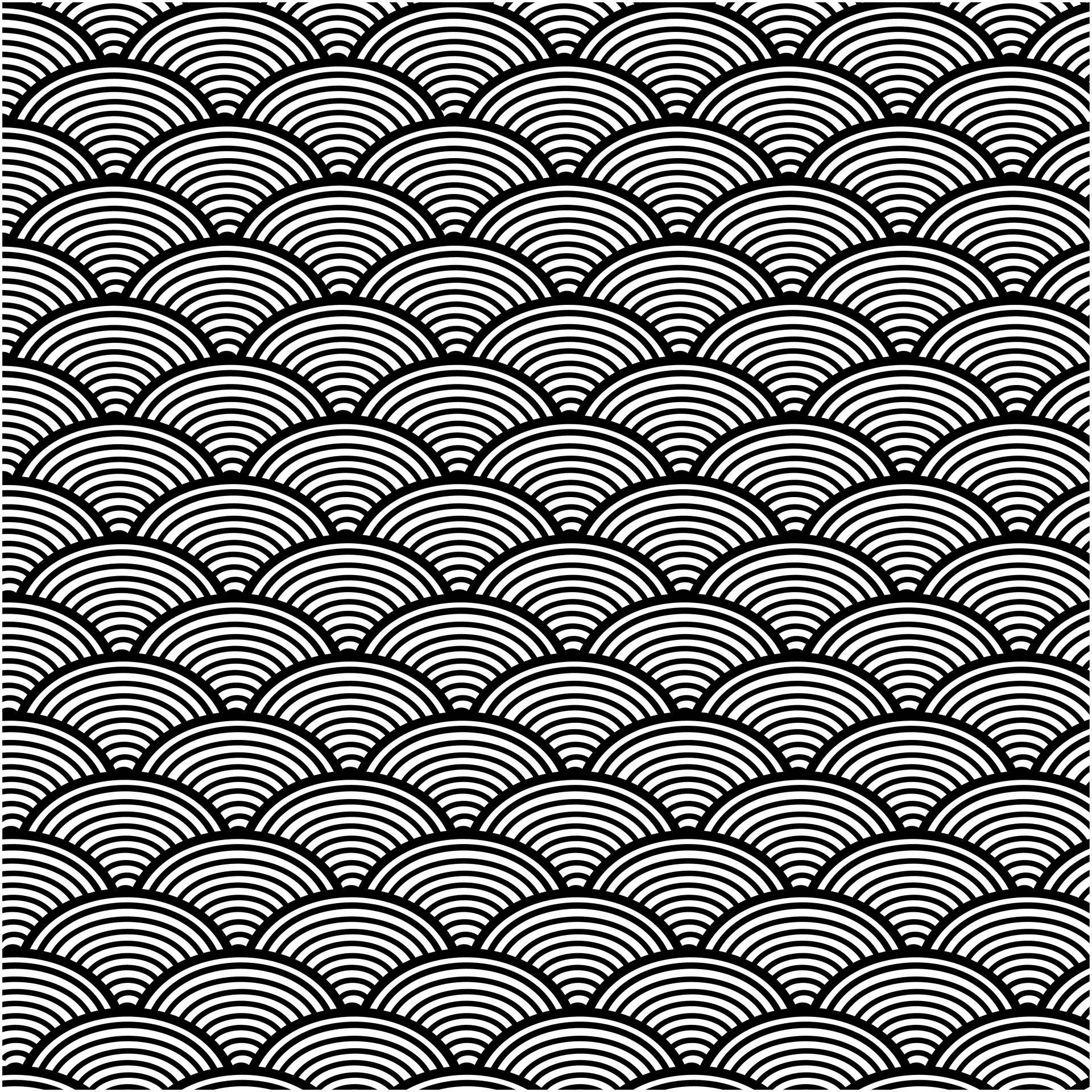 Black Japanese Waves Pattern