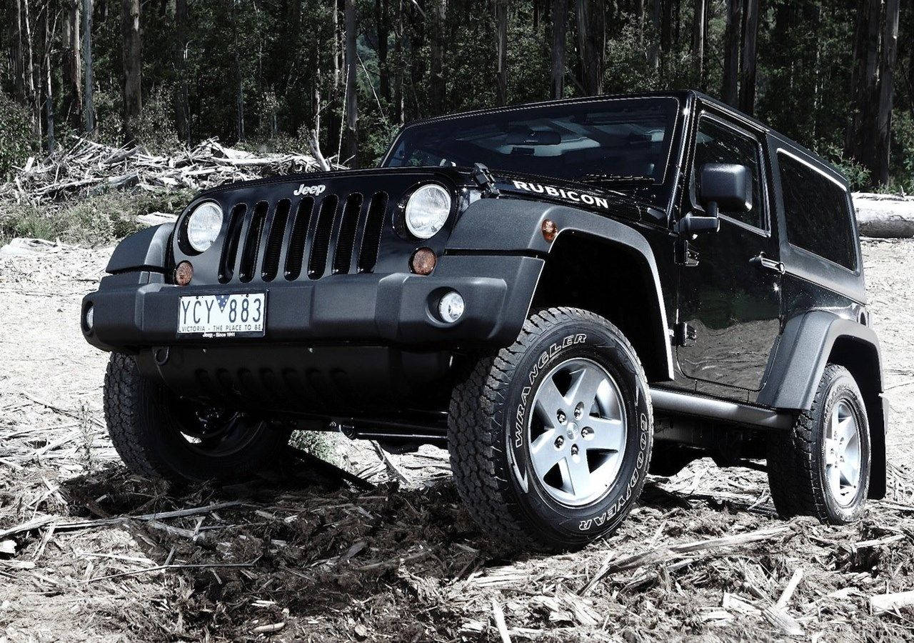 Black Jeep Wrangler In Elevated Angle Background